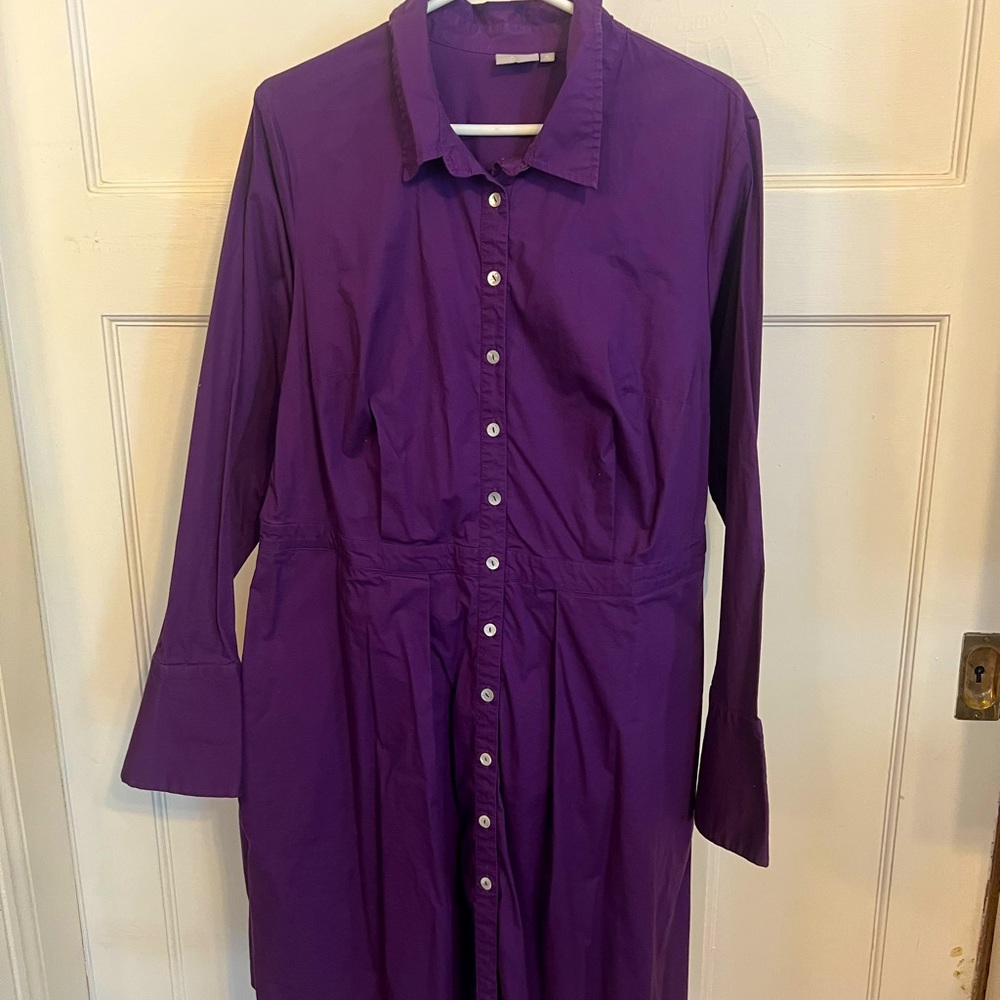 eShakti purple shirt dress, size 20